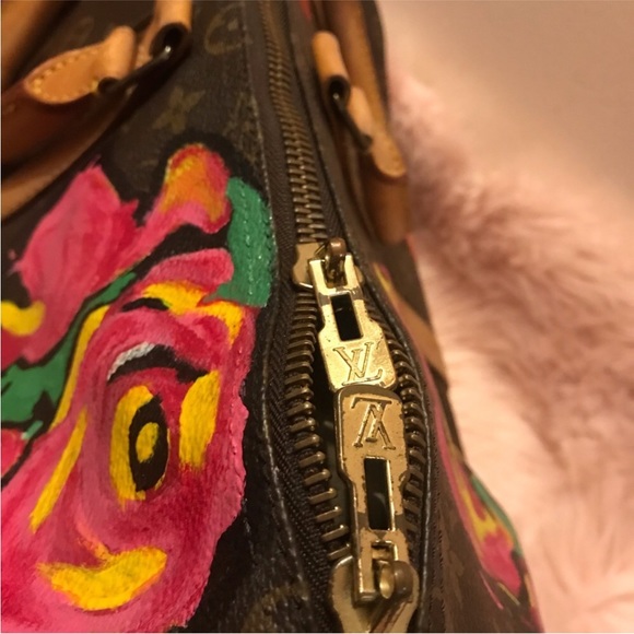 Auth Louis Vuitton vintage Keepall 50 custom painted ! - Picture 4 of 8